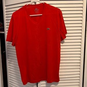Lacoste v neck, sz 6, orange, great condition!!!